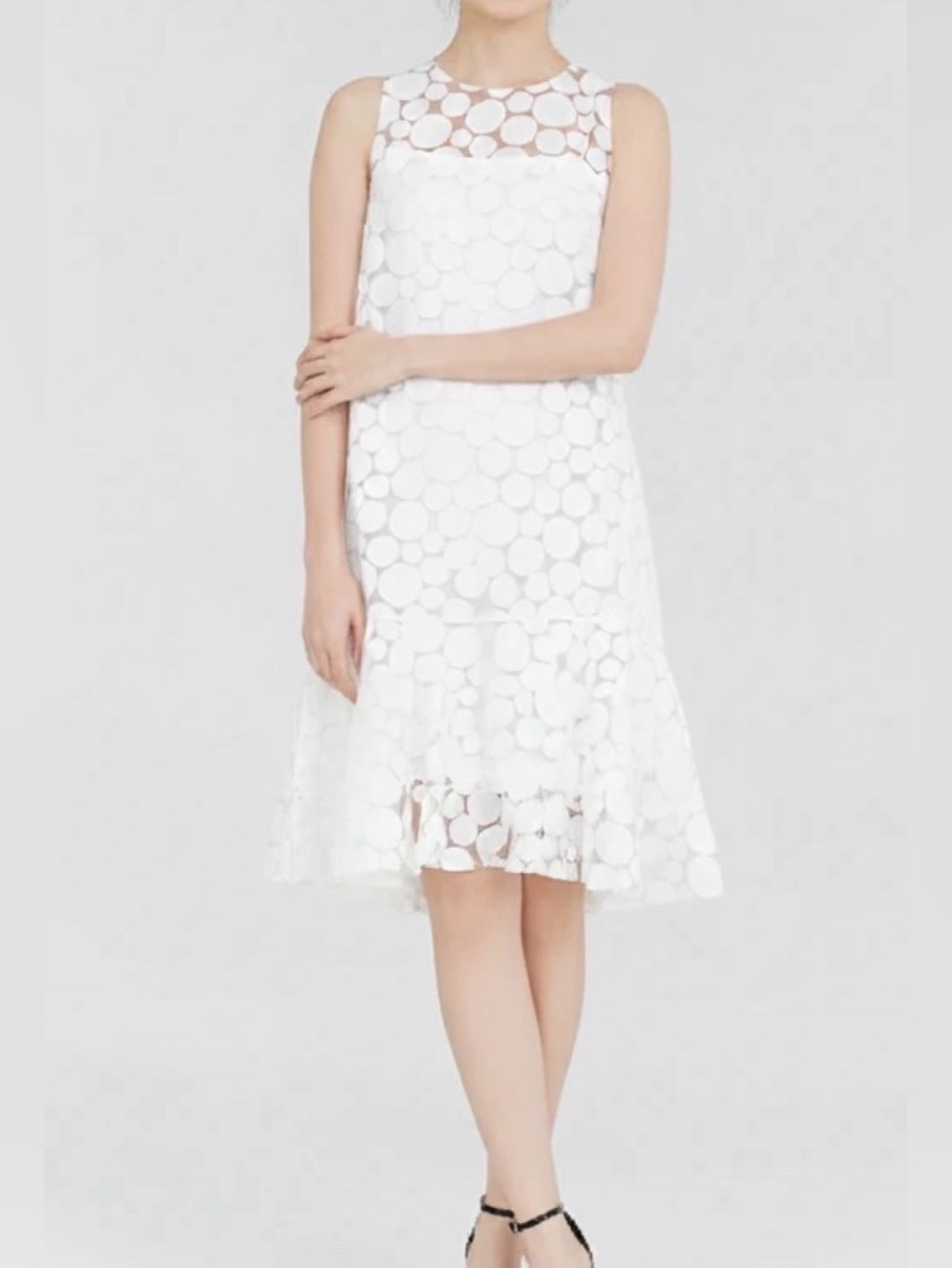 AKRIS PUNTO ORGANZA POLKA DOT SLEEVELESS DRESS    NEW 
ORIGINAL PRICE $1,548.00 - Picture 2 of 9